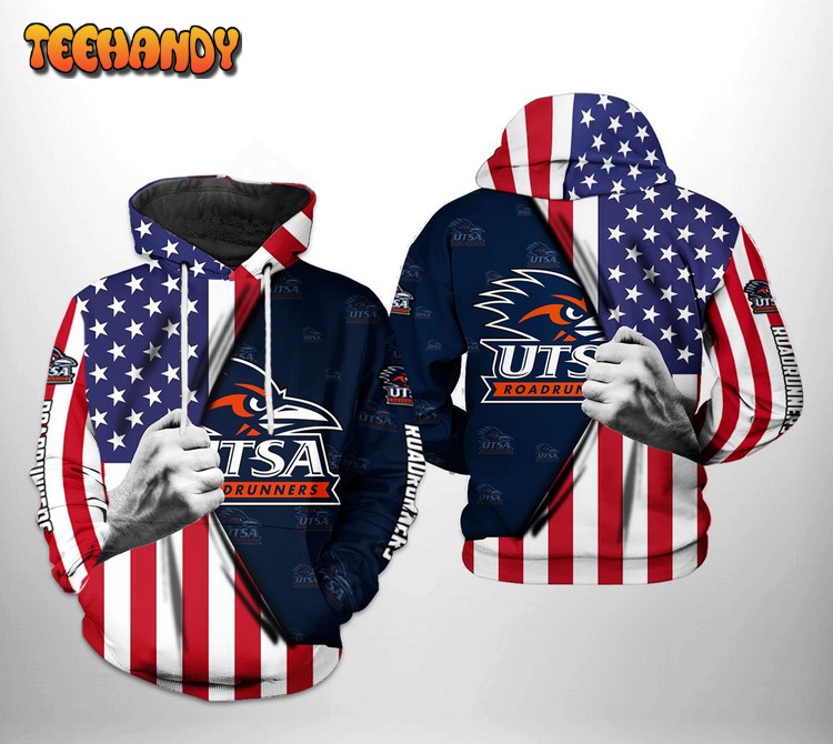 UTSA Roadrunners NCAA US Flag 3D Printed Hoodie Zipper Hoodie