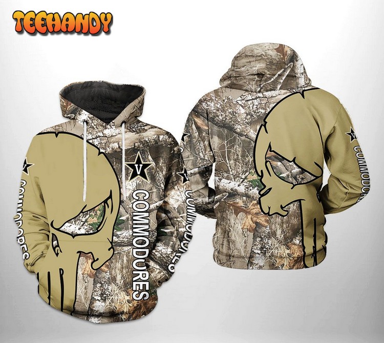 Vanderbilt Commodores NCAA Camo Veteran Hunting 3D Printed Hoodie