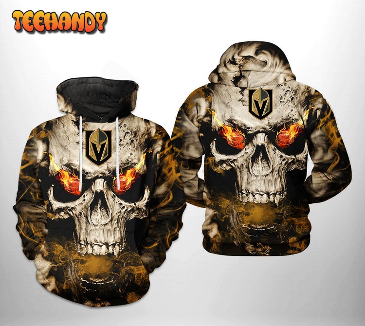 Vegas Golden Knights NHL Skull 3D Printed Hoodie Zipper Hoodie