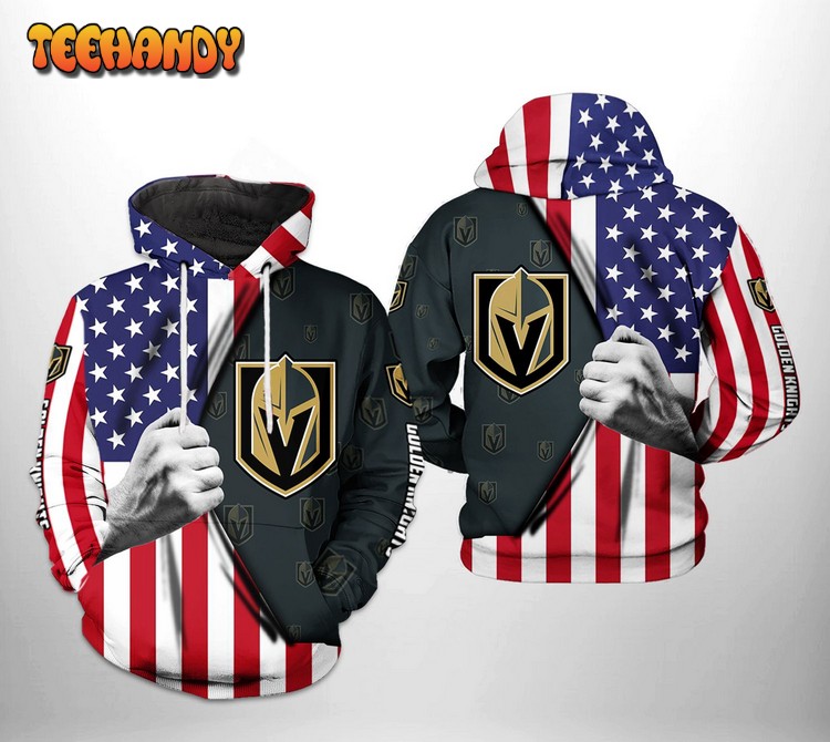 Vegas Golden Knights NHL US FLag 3D Printed Hoodie Zipper Hoodie