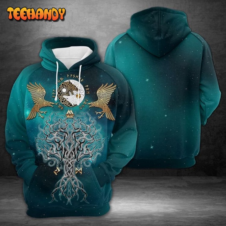 Viking Yggdrasil 3D Printed Hoodie Zipper Hoodie