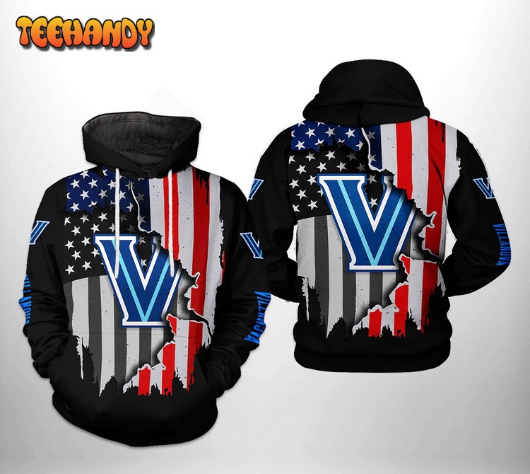 Villanova Wildcats NCAA US Flag 3D Printed Hoodie Zipper Hoodie