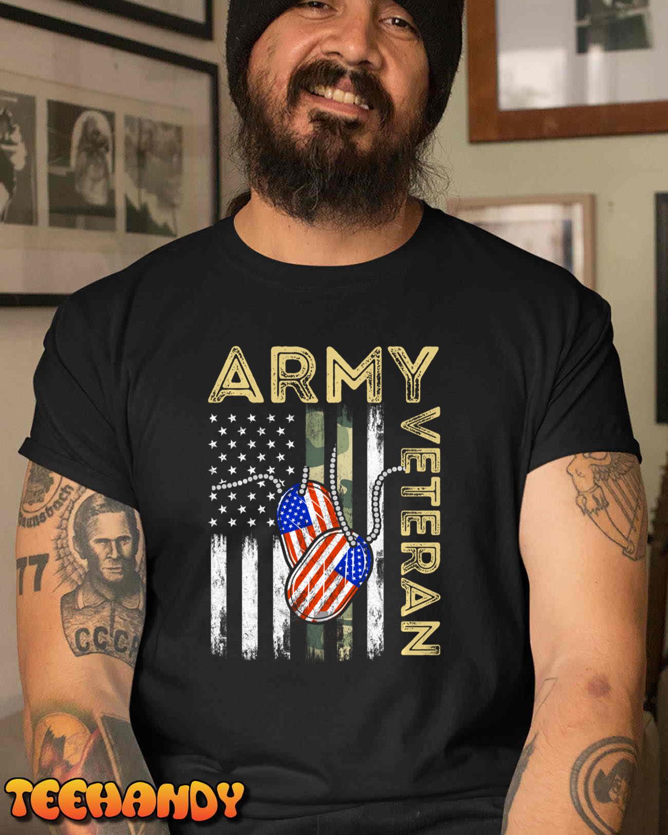 Vintage Army Shirt Veteran Day American Flag Long Sleeve Unisex T-Shirt