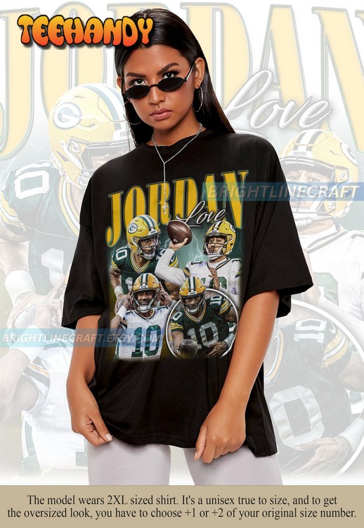 Vintage Jordan Love Football 90s Graphic Vintage Bootleg T Shirt Sweatshirt