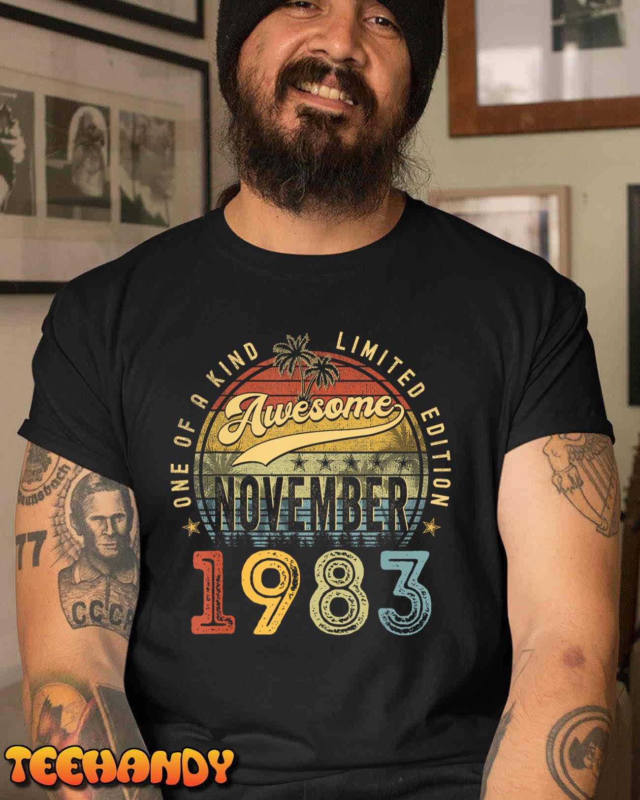 Vintage November 1983 40 Years Old 40th Birthday Gift Men T-Shirt