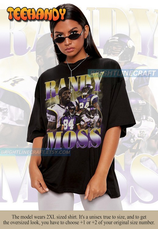 Vintage Randy Moss Shirt, Football 90s Graphic Bootleg T Shirt Sweatshirt