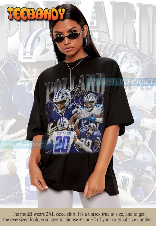 Vintage Tony Pollard Shirt, Football 90s Graphic Bootleg T Shirt Sweatshirt