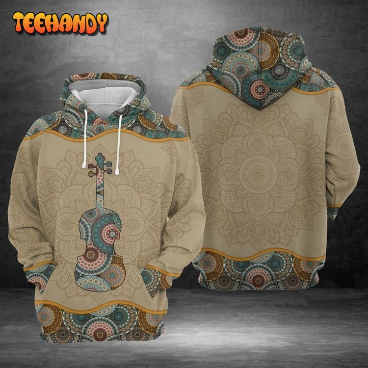 Violin Mandala 3D Printed Hoodie Zipper Hoodie