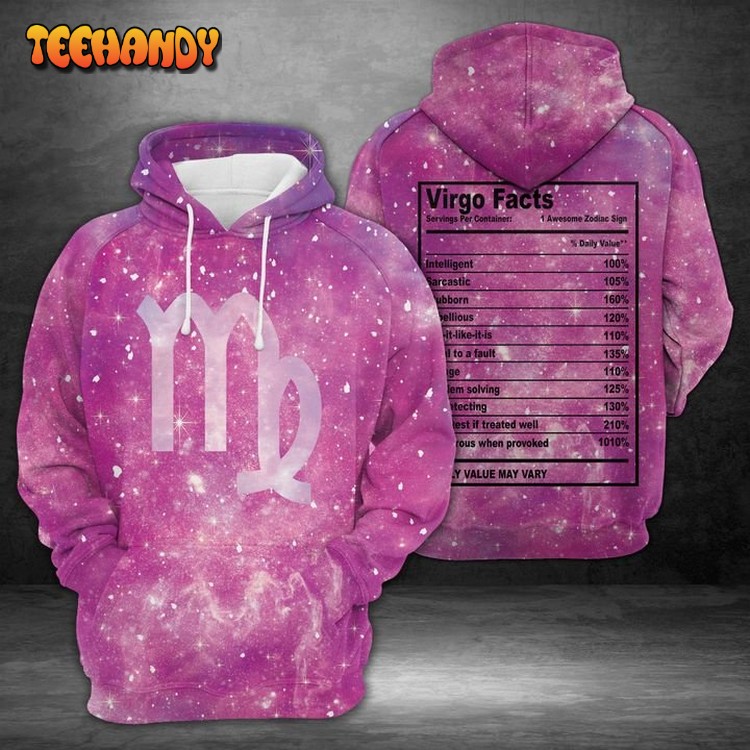 Virgo Horoscope Galaxy 3D Printed Hoodie Zipper Hoodie