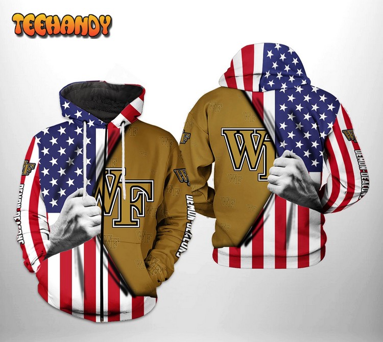 Wake Forest Demon Deacons NCAA US Flag 3D Printed Hoodie