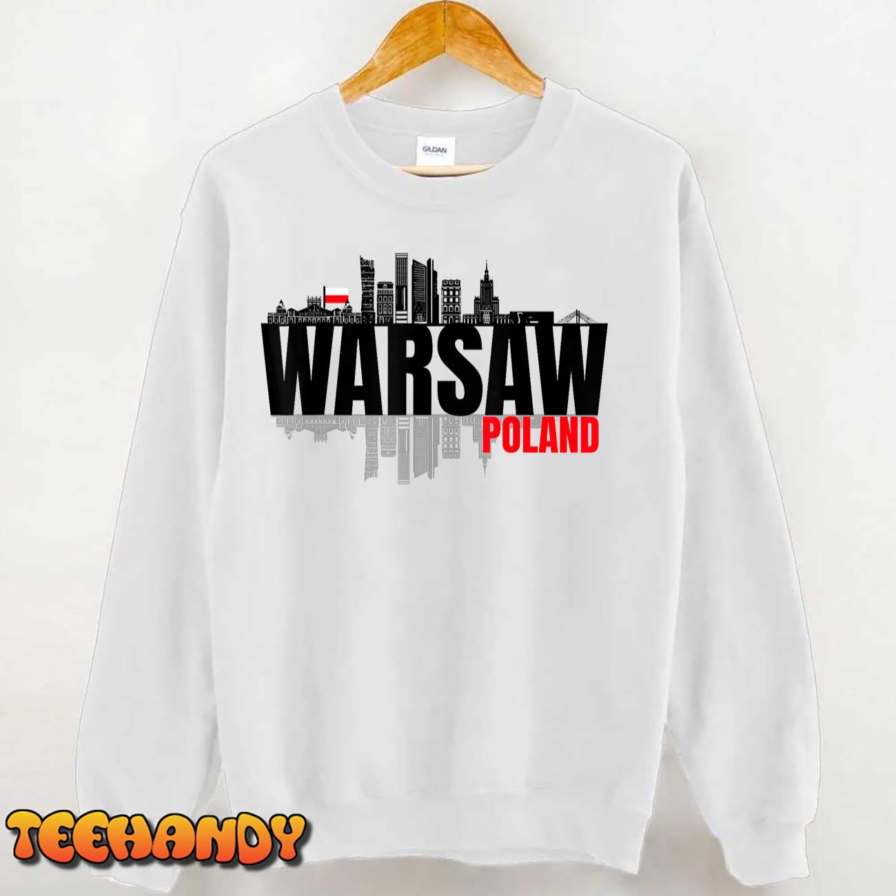 Warsaw Poland Skyline Warszawa Polska Polish Roots Fest GIft T-Shirt