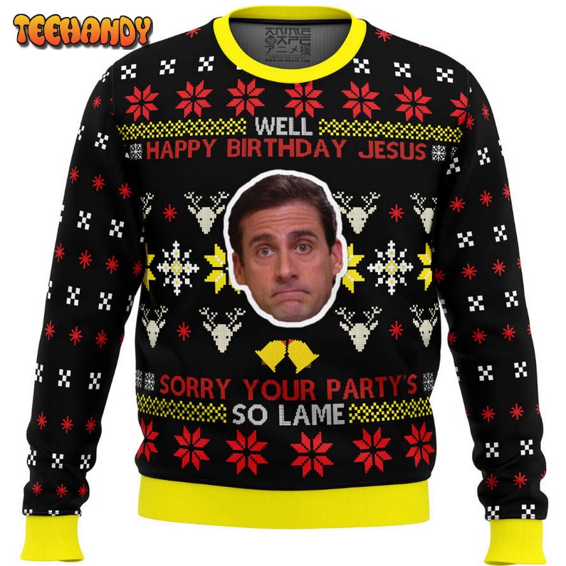 Well Happy Birthday Jesus The Office Ugly Christmas Sweater