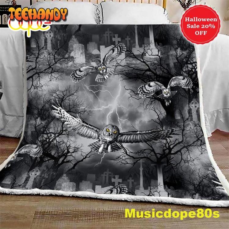 Wicked Halloween Owls Halloween Sofa Fleece Throw Blanket