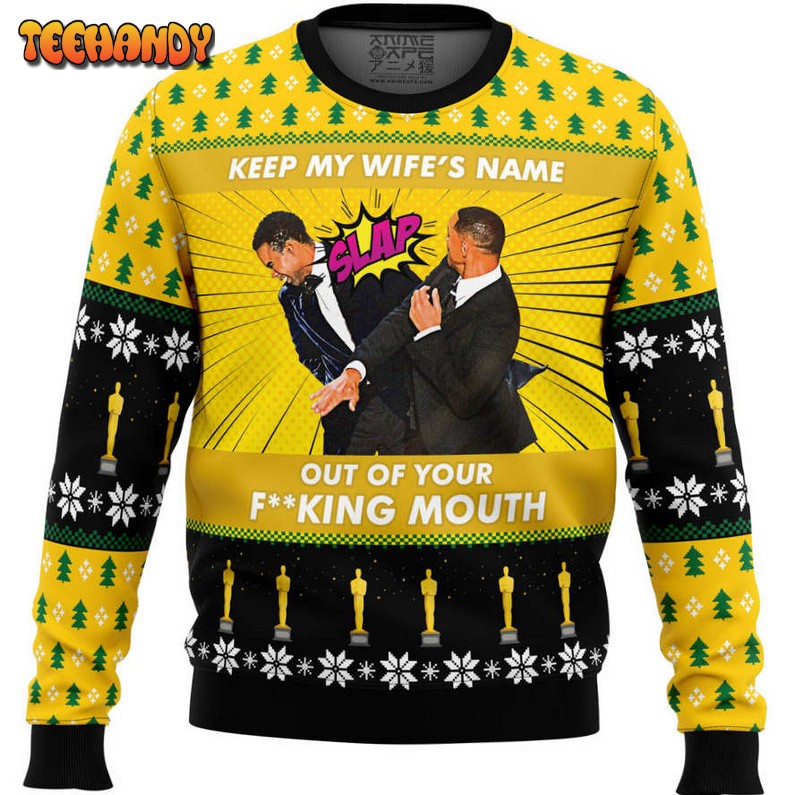 Will Smith Slaps Chris Rock Meme Ugly Christmas Sweater