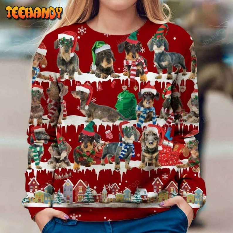 Wire Haired Dachshund Dog Ugly Christmas Sweater