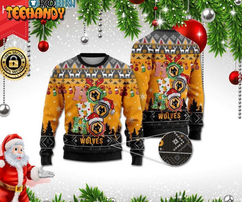 Wolves Ho Ho Ho Ugly Christmas Sweater, All Over Print Sweatshirt