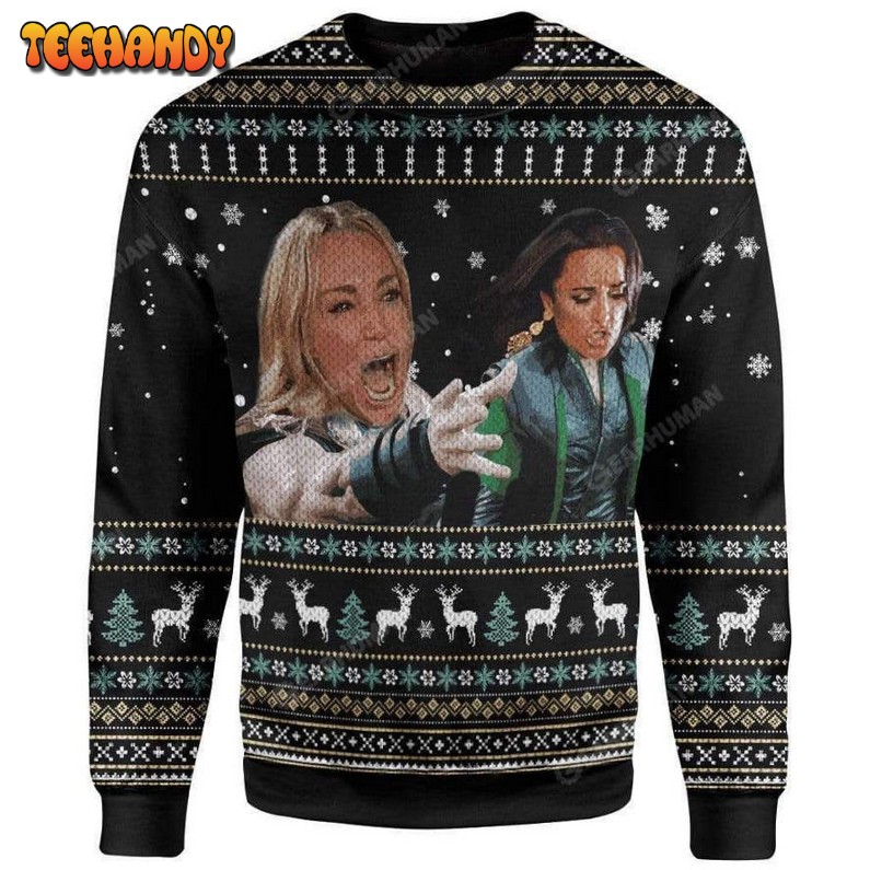 Woman Yelling At A Cat For Meme Lovers Ugly Christmas Sweater