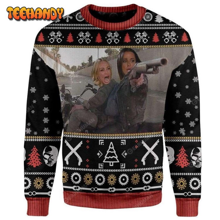 Woman Yelling At A Terminator Cat For Meme Lovers Ugly Sweater