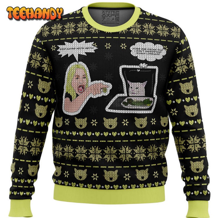 Woman Yelling At Cat Meme Ugly Christmas Sweater