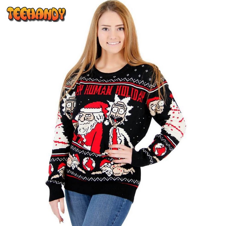 Women’s Rick And Morty Happy Human Holiday For Unisex Sweater