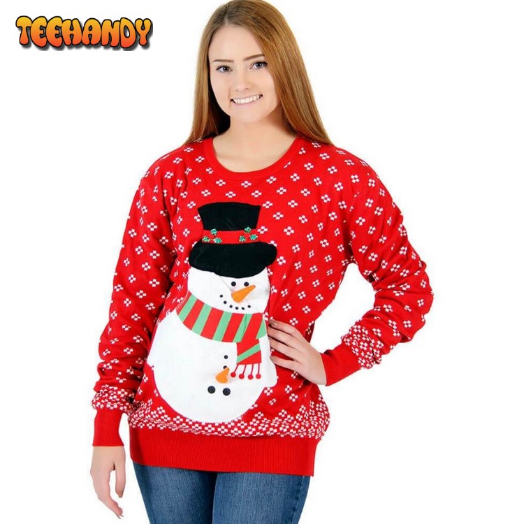 Women’s Snowman Ugly Christmas Sweater, All Over Print Sweatshirt