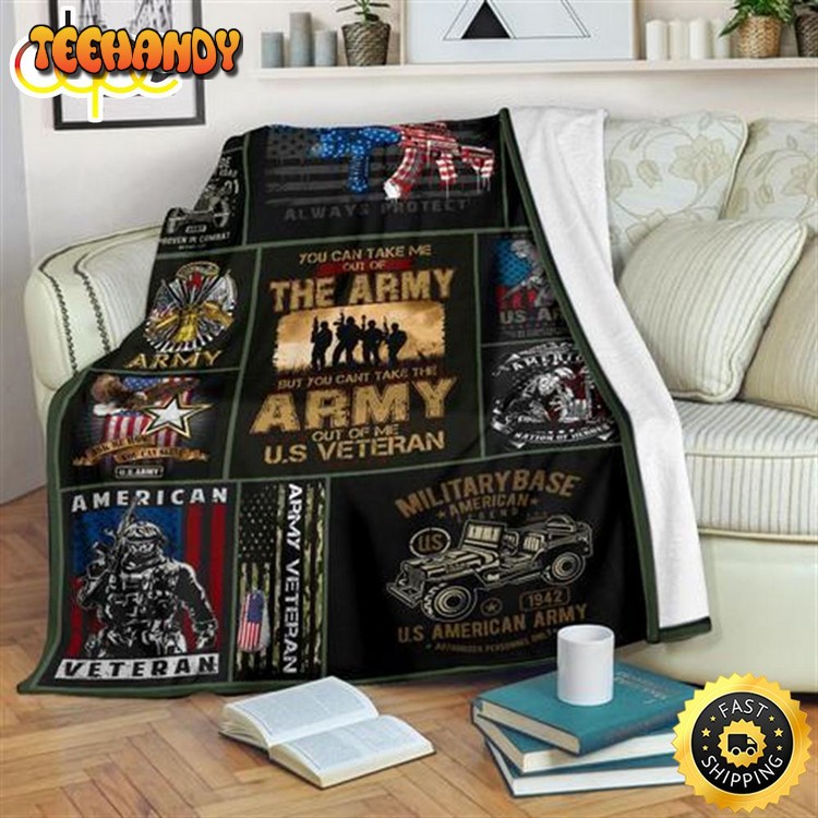 You Can Take Me  Out Of The Army Fleece Throw Blanket