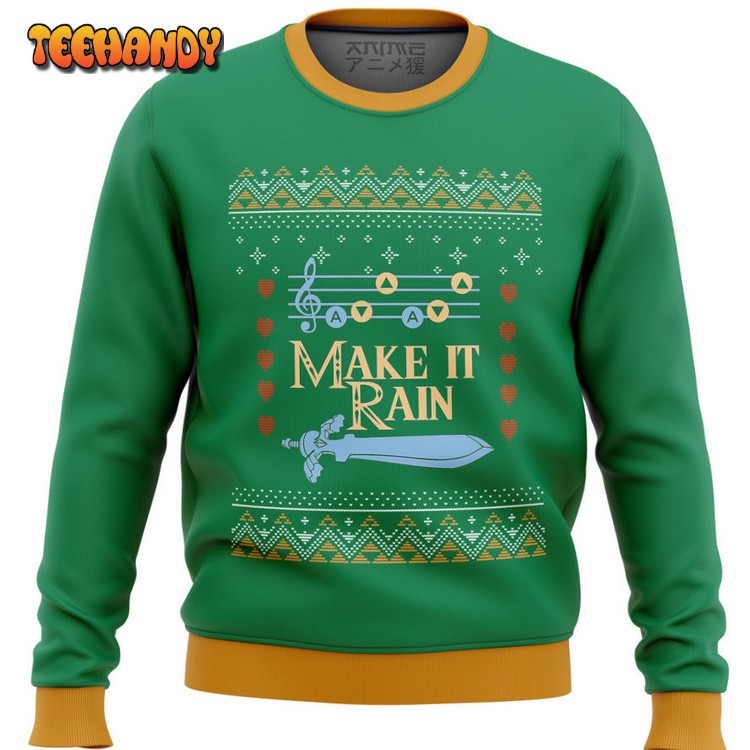 Zelda Make it Rain Ugly Christmas Sweater