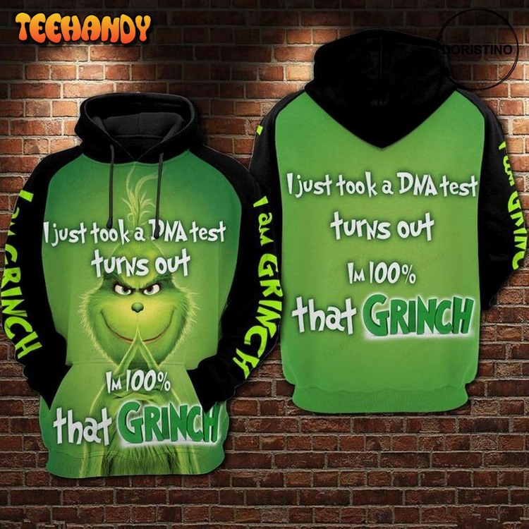 100 Grinch In My Dna All Over Print Pullover 3D Hoodie