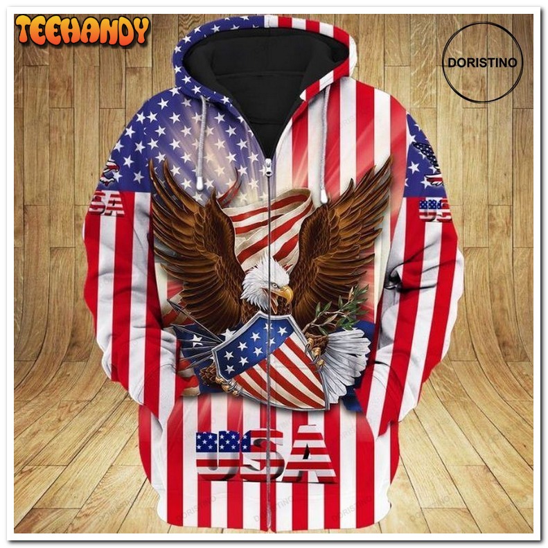 4th Of July Independence Day American Eagle 5 Limited Edition Pullover 3D Hoodie