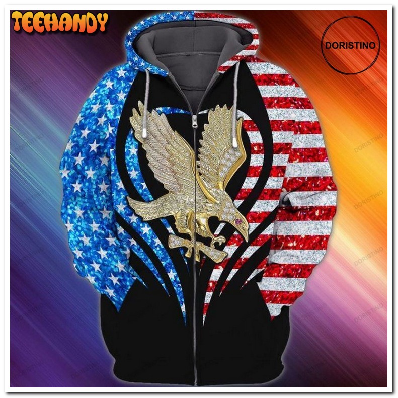 4th Of July Independence Day American Eagle Awesome Pullover 3D Hoodie