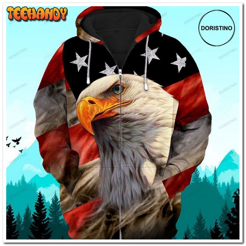 4th Of July Independence Day American Eagle V2 Pullover 3D Hoodie