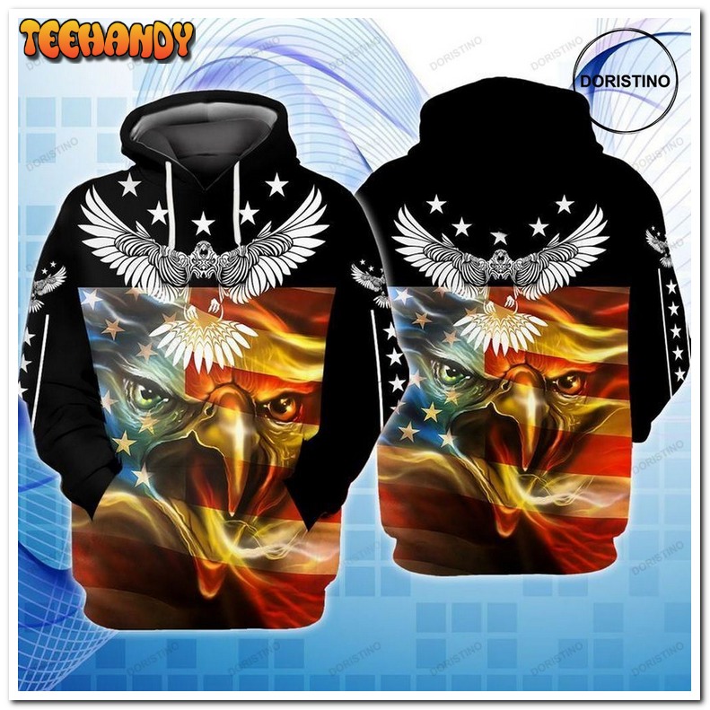 4th Of July Independence Day American Eagle V7 Pullover 3D Hoodie