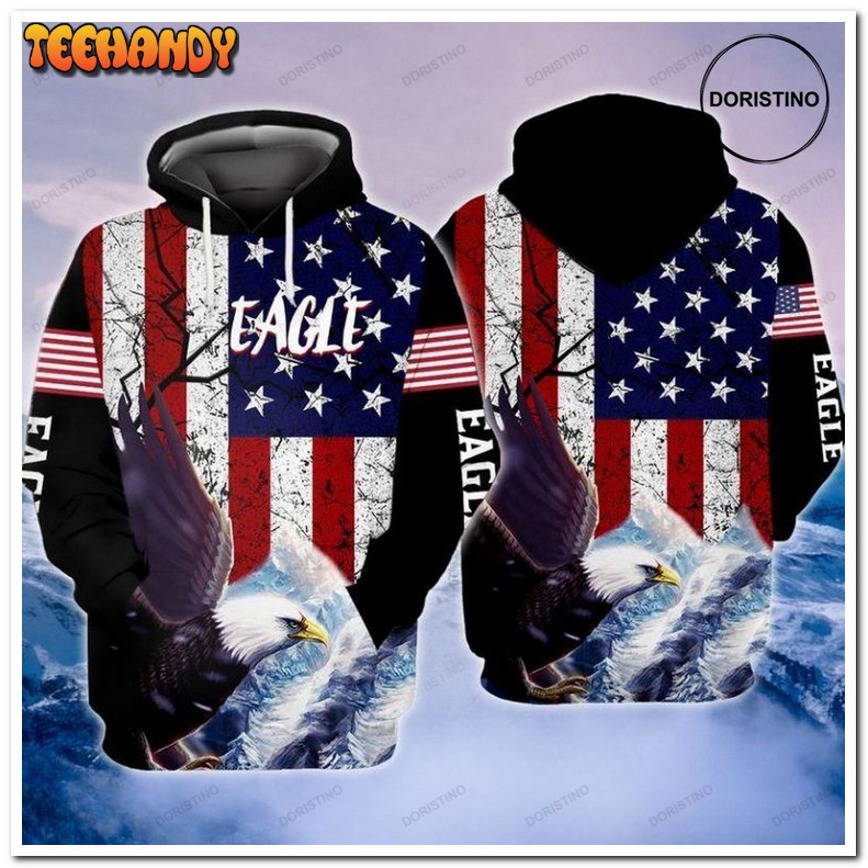 4th Of July Independence Day American Eagle V8 Pullover 3D Hoodie