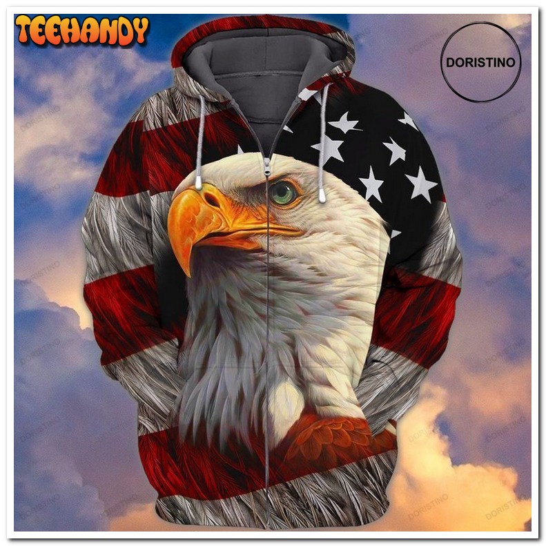 4th Of July Independence Day American Eagle V9 Pullover 3D Hoodie