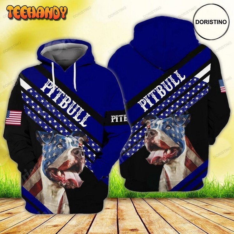 4th Of July Independence Day American Pitbull Limited Edition Pullover 3D Hoodie