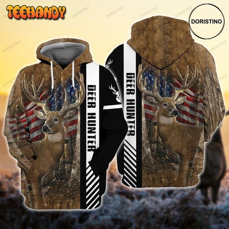 4th Of July Independence Day Deer Hunting Limited Edition Pullover 3D Hoodie