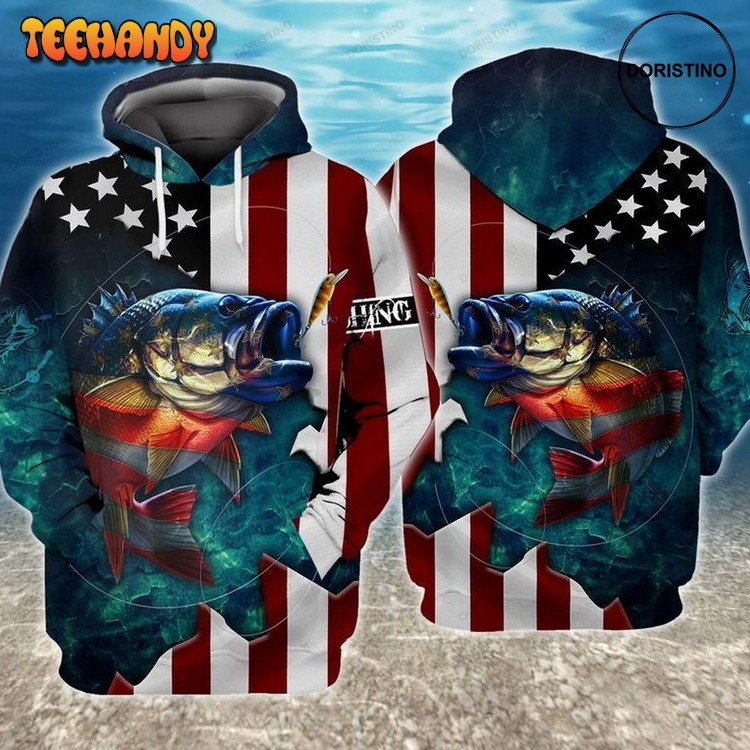 4th Of July Independence Day Fishing American Flag Limited Edition Pullover 3D Hoodie