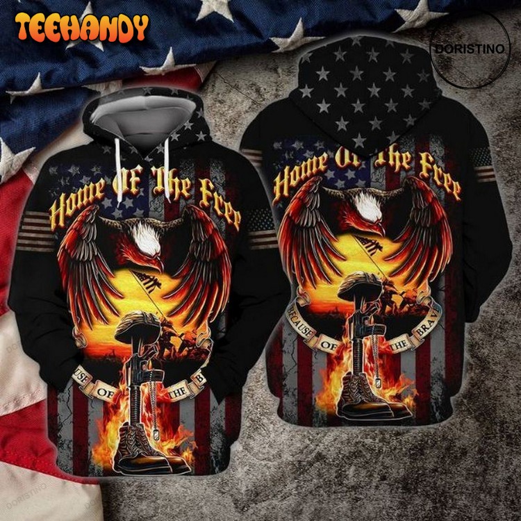 4th Of July Independence Day Home Of The Free Because Pullover 3D Hoodie