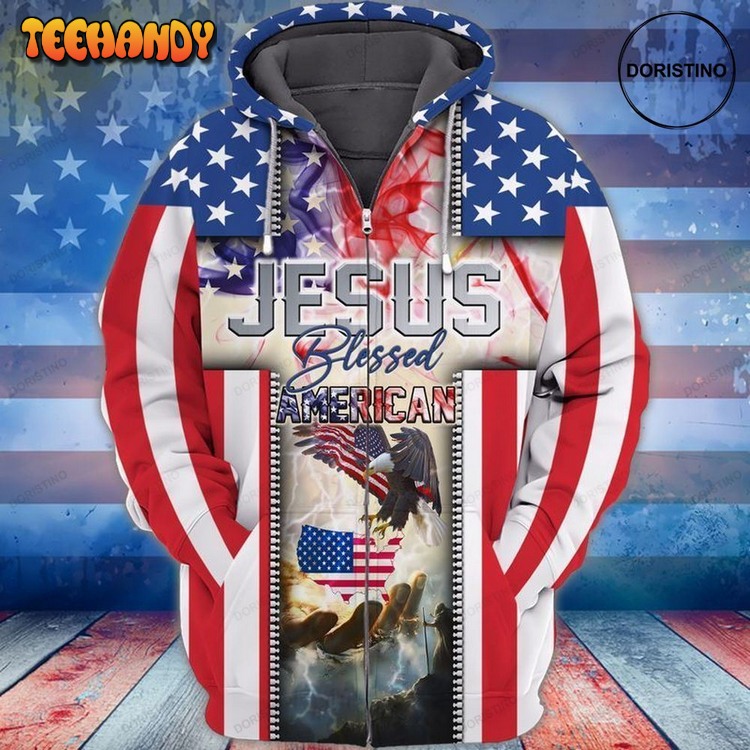 4th Of July Independence Day Jesus Blessed American Limited Edition Pullover 3D Hoodie