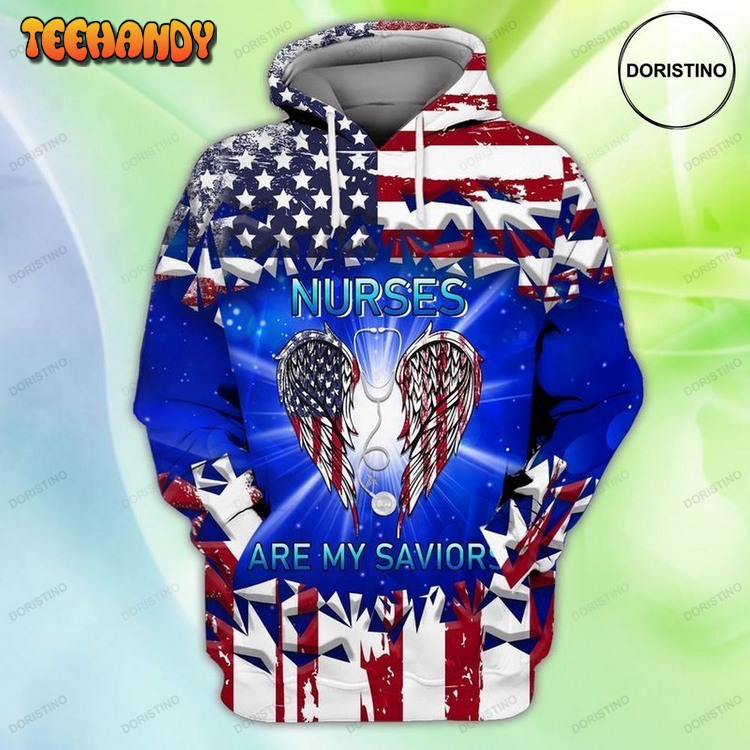 4th Of July Independence Day Memorial Day America Nurses Pullover 3D Hoodie