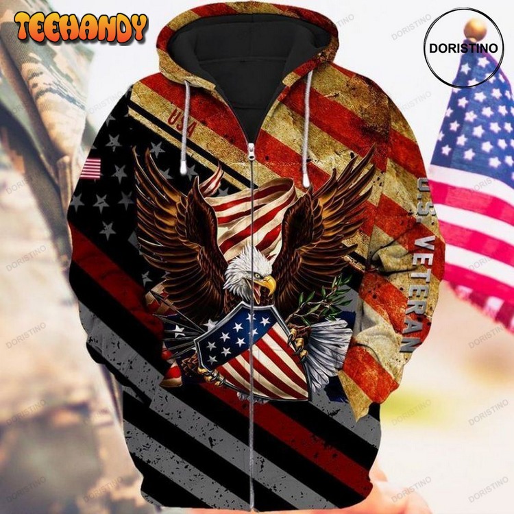 4th Of July Independence Day Memorial Day Veteran American Eagle V2 Pullover 3D Hoodie