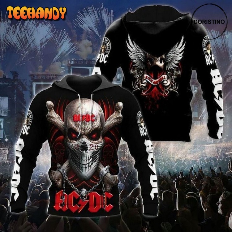 Acdc Skull Gift For Fan Awesome Pullover 3D Hoodie