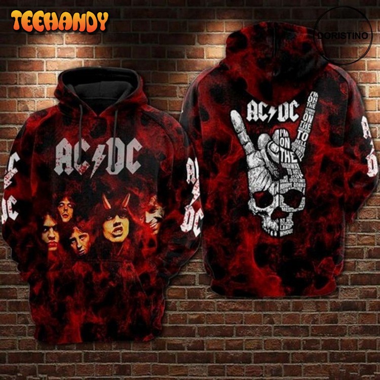 Acdc Skull Hiding Teddy Bear Limited Edition Pullover 3D Hoodie