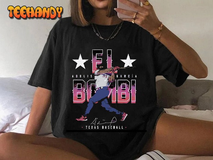Adolis Garcia El Bombi Graphic Tee T-shirt, Texas Baseball Fan Unisex Sweatshirt