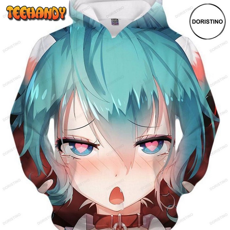 Ahegao Hatsune Miku Maker Hikoshiki All Over Print Pullover 3D Hoodie