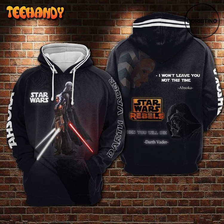 Ahsoka And Darth Vader Star Wars Rebels Awesome Pullover 3D Hoodie