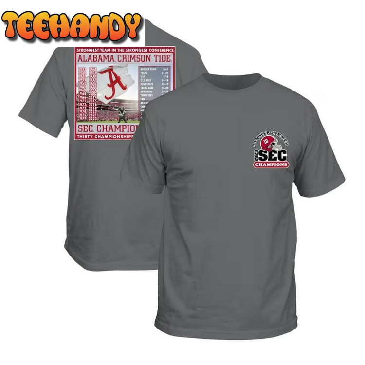 Alabama Crimson Tide 2023 SEC Football Conference Champions Schedule T-Shirt
