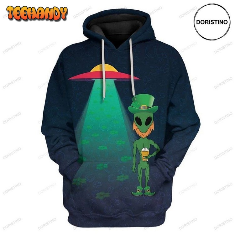 Alien St Patricks Day V2 All Over Print Pullover 3D Hoodie