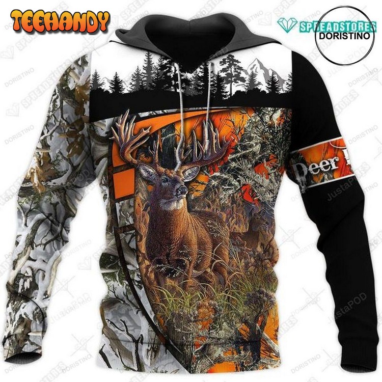 Amazing Deer Hunting Awesome Pullover 3D Hoodie