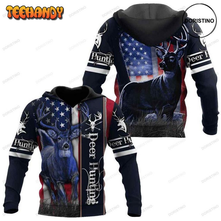 American Deer Hunting Ed Awesome Pullover 3D Hoodie